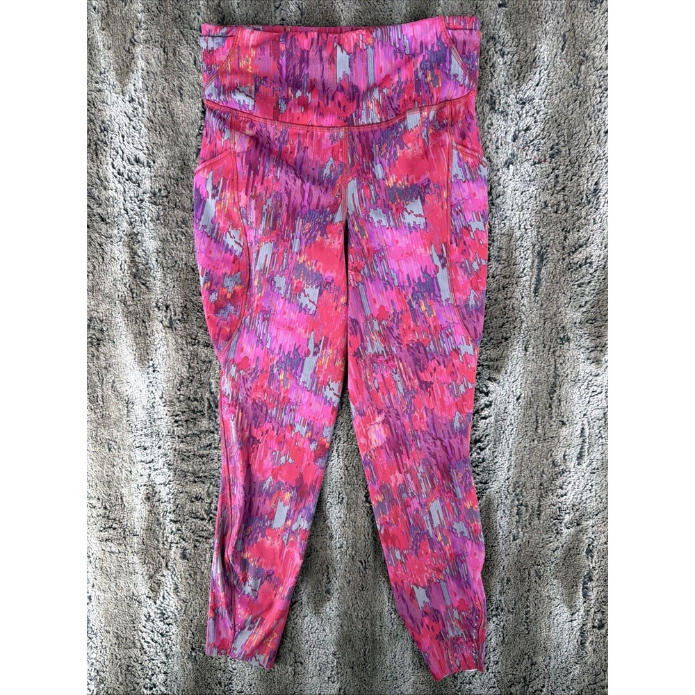 Lululemon Fast & Free High-Rise Tight 25" Spliced Weave Tone Pow Pink Sz 6